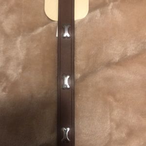 Brown leather dog collar